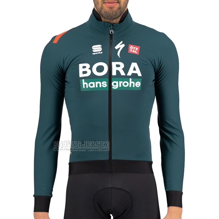 2021 Cycling Jersey Bora-Hansgrone Green Long Sleeve and Bib Short